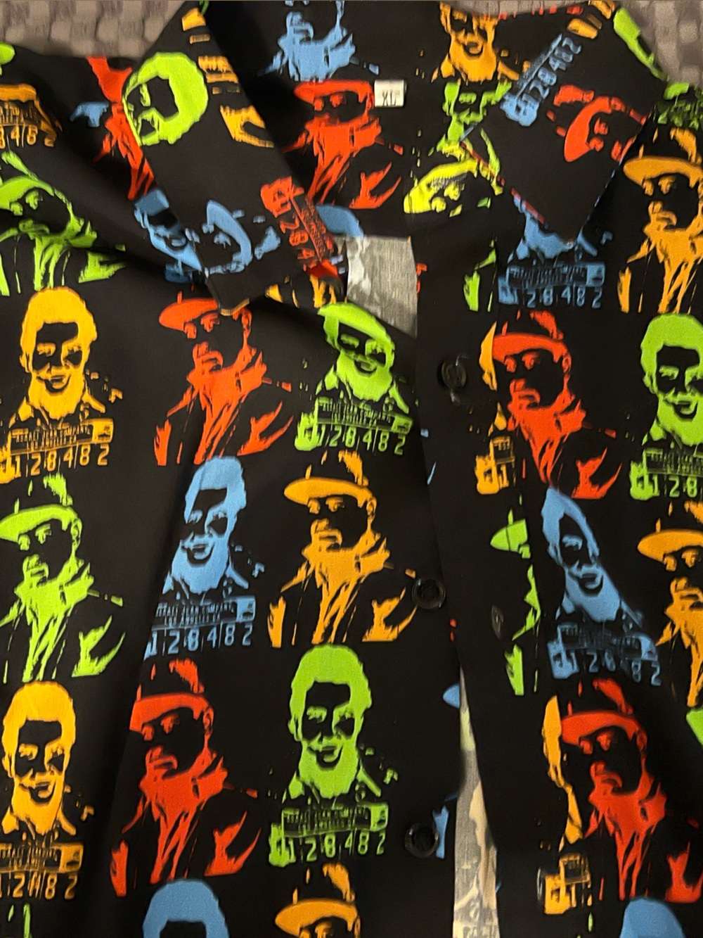 Kids Black Neon Character Pajama Bottoms with Multicolor Print - Picture 2 of 2